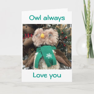 CARTES POUR FÊTES ANNUELLES "OWL TOUJOURS LOVE YOU", NOËL ADORE