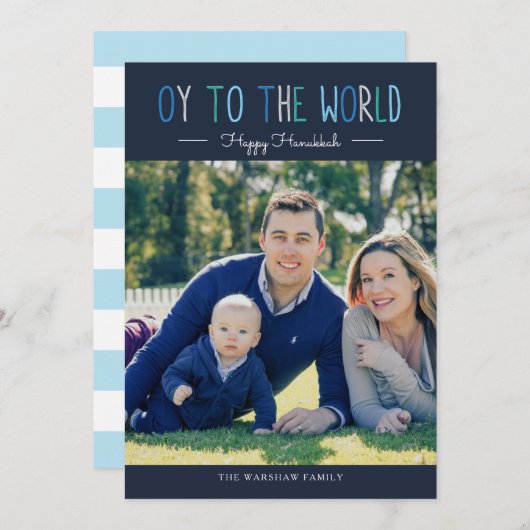 Cartes Pour Fêtes Annuelles Oy to the World (Devant / Derrière)