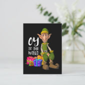 Cartes Pour Fêtes Annuelles Oy to the World Funny Elf Christmas (Debout devant)