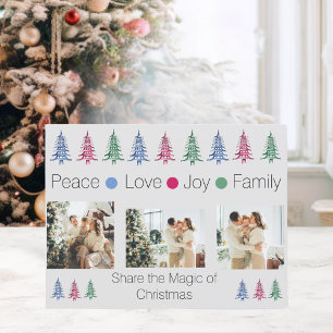 Cartes Pour Fêtes Annuelles Pagode de Noël multicolore Arbre 3 photos
