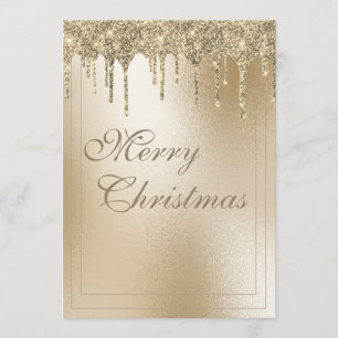 Cartes Pour Fêtes Annuelles Paillet métallique doré élégant Joyeux Noël goutte