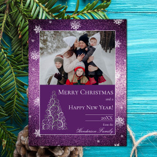Cartes Pour Fêtes Annuelles Pailletage et flocons de neige pour sapin de Noël