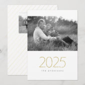 Cartes Pour Fêtes Annuelles Pailleté 2025 (Devant / Derrière)