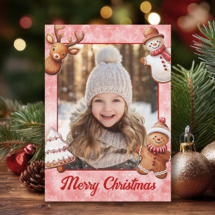 Cartes Pour Fêtes Annuelles Pain d'épice Cookies Cadre photo Arrière - plan ro
