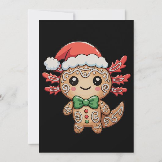 Cartes Pour Fêtes Annuelles Pain d'épices Axolotl Noël Noël Noël Famille de ju (Devant)