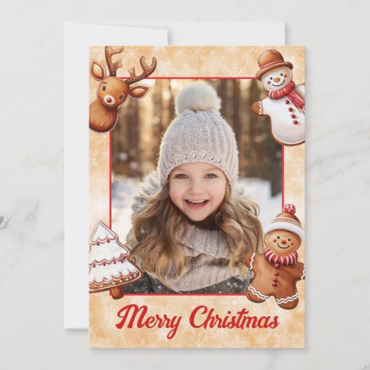 Cartes Pour Fêtes Annuelles Pain d'épices Cookies Cadre photo Arrière - plan B (Devant)