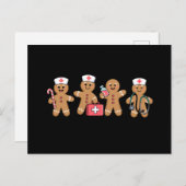 Cartes Pour Fêtes Annuelles Pain d'épices de Noël Cadeaux de l'équipe d'infirm (Devant / Derrière)