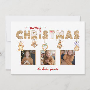 Cartes Pour Fêtes Annuelles Pain d'épices mignon Joyeux Noël Multiphoto