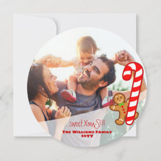 Cartes Pour Fêtes Annuelles Pain d'épices XmaS doux-rouge-Sucre de canne-Odd 1