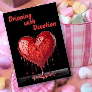 Cartes Pour Fêtes Annuelles Paint Drip Red Heart Valentine Card