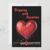 Cartes Pour Fêtes Annuelles Paint Drip Red Heart Valentine Card (Devant)