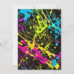 Cartes Pour Fêtes Annuelles Paint Neon brillant