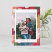 Cartes Pour Fêtes Annuelles Painterly Palette Abstract Holiday (Debout devant)