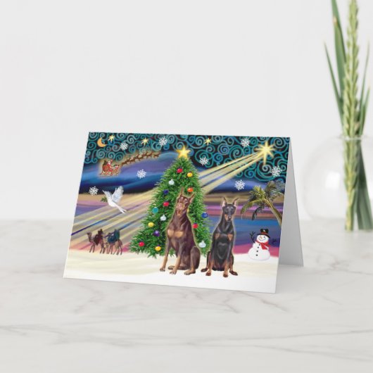 Cartes Pour Fêtes Annuelles Pair magique de Noël (Devant)