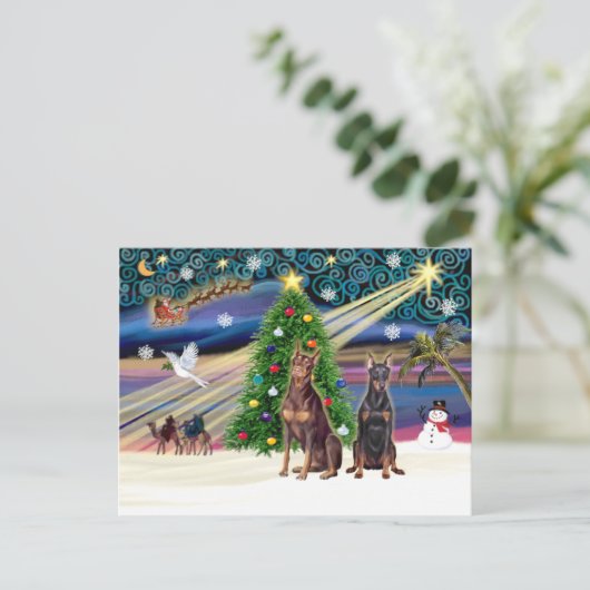 Cartes Pour Fêtes Annuelles Pair magique de Noël (Debout devant)