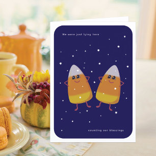 Cartes Pour Fêtes Annuelles Paire de maïs bonbon "Compter nos bénédictions" Au