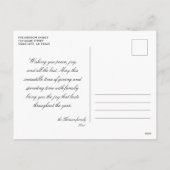 Cartes Pour Fêtes Annuelles Paisible Forêt d'hiver Aquarelle Script Noël (Dos)