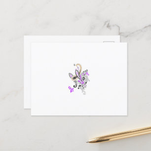 Cartes Pour Fêtes Annuelles Paisley Floral Motif - Boho Blanc Violet Orange