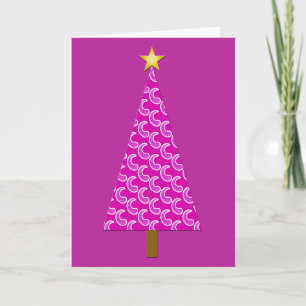 Cartes Pour Fêtes Annuelles Paisley violet arbre de Noël moderne