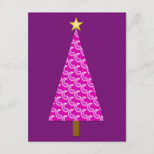 Cartes Pour Fêtes Annuelles Paisley violet arbre de Noël moderne