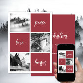 Cartes Pour Fêtes Annuelles Paix amour chevaux Amoureux de chevaux Noël Vacanc