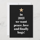 Cartes Pour Fêtes Annuelles Paix, Amour & Enfin Hugs Humour Citation 2021 (Devant)