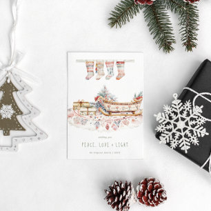 Cartes Pour Fêtes Annuelles Paix, amour et lumière   Boho voeux de Noël