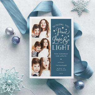 Cartes Pour Fêtes Annuelles Paix, amour et lumière Hanoukka Photo