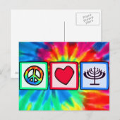 Cartes Pour Fêtes Annuelles Paix, Amour, Hanoukka (Devant / Derrière)