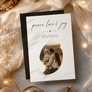 Cartes Pour Fêtes Annuelles Paix Amour Joie Photo Artistique Noël Minimaliste