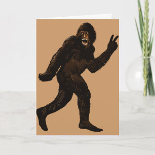 Cartes Pour Fêtes Annuelles Paix de Bigfoot