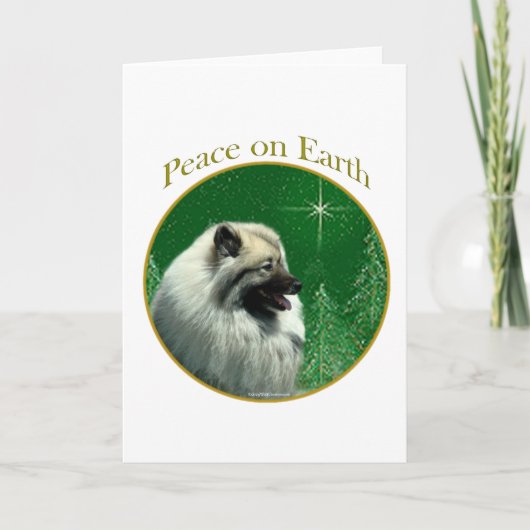 Cartes Pour Fêtes Annuelles Paix de Keeshond (Devant)