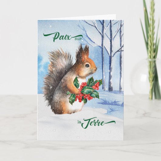 Cartes Pour Fêtes Annuelles Paix de Noël à l'écureuil terrestre (Devant)