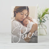 Cartes Pour Fêtes Annuelles Paix | Élégant Script et photo Noël (Debout devant)