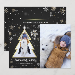 Cartes Pour Fêtes Annuelles Paix et Amour Snowflakes Christmas Tree 2 Photo
