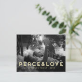 Cartes Pour Fêtes Annuelles Paix et amour Typographie simple moderne (Debout devant)