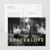 Cartes Pour Fêtes Annuelles Paix et amour Typographie simple moderne (Devant / Derrière)