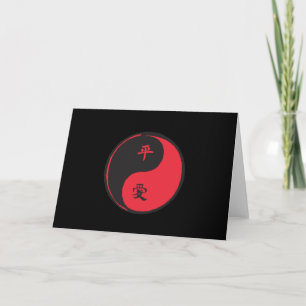 Cartes Pour Fêtes Annuelles Paix et amour Yinyang