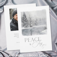 Paix et Joie d'Hiver Aquarelle Photo Fêtes
