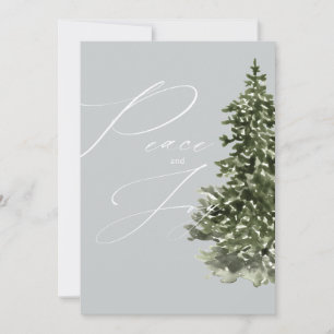 Cartes Pour Fêtes Annuelles Paix et joie Moderne Calligraphie Arbre de Noël