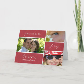 Cartes Pour Fêtes Annuelles Paix et vacances pliées par joie Carte-rouges