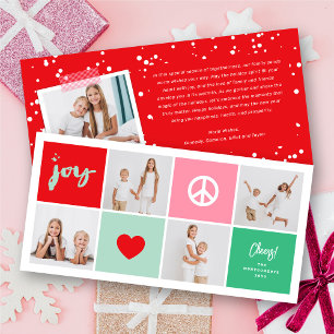 Cartes Pour Fêtes Annuelles Paix Joie Amour Couleur Blocs Carrés Minimal 4 Pho