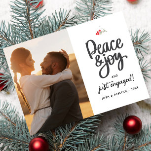Cartes Pour Fêtes Annuelles Paix, joie et engagement, 2 photos personnalisées