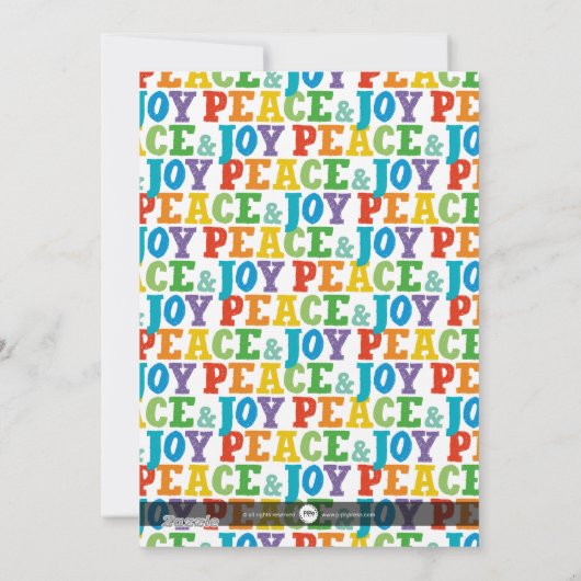 Cartes Pour Fêtes Annuelles Paix & Joie Multi x 3 (Dos)