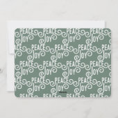 CARTES POUR FÊTES ANNUELLES PAIX + JOY (VERT DE FORÊT) (Dos)