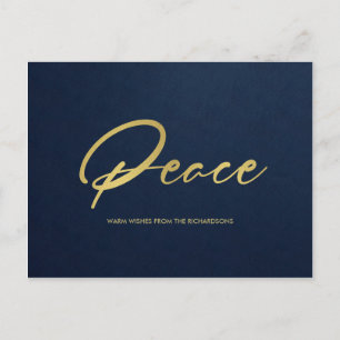 CARTES POUR FÊTES ANNUELLES PAIX MINIMALE DE CALLIGRAPHIE DE MARINE D'OR