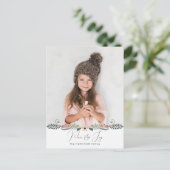 Cartes Pour Fêtes Annuelles Paix moderne et joie Noël Photo botanique (Debout devant)