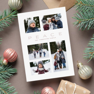 Cartes Pour Fêtes Annuelles Paix moderne minimal 5 photo Noël