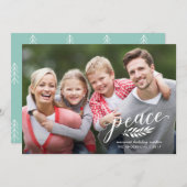 Cartes Pour Fêtes Annuelles Paix Noël manuscrit Script blanc superposition (Devant / Derrière)