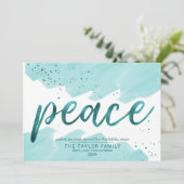 Cartes Pour Fêtes Annuelles Paix | Noël Turquoise (Debout devant)
